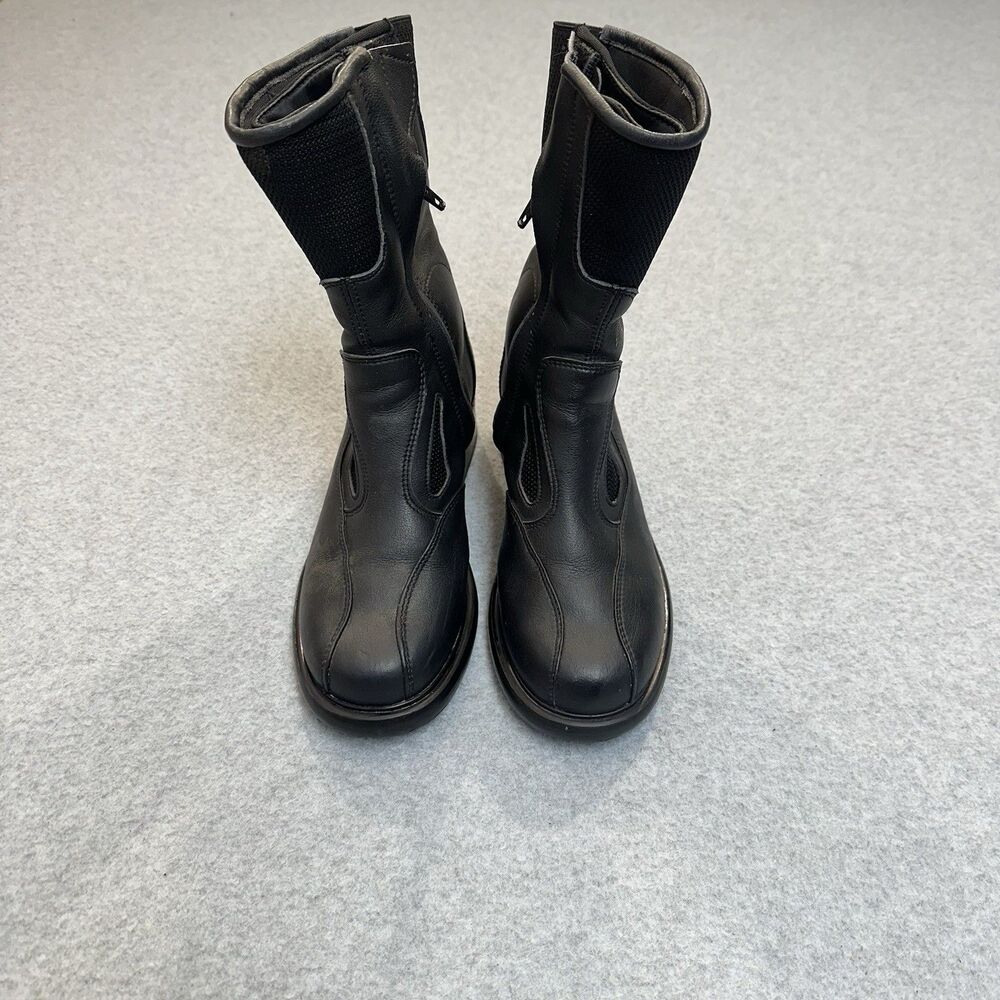 Sidi Lei Black leather Moto Boots Womens Size 6.5 Youith 4.5 Made in Italy